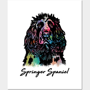 Springer Spaniel Dog - Tie Dye Color Posters and Art